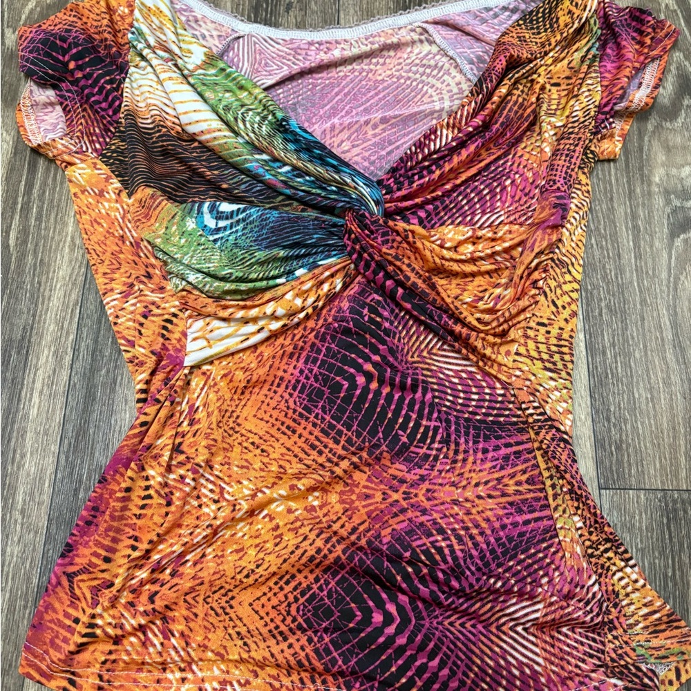 Multicolor Abstract Women Top